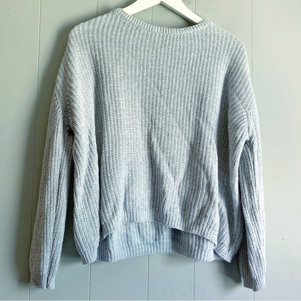 Brandy Melville Gray Wide Neck Sweater One Size